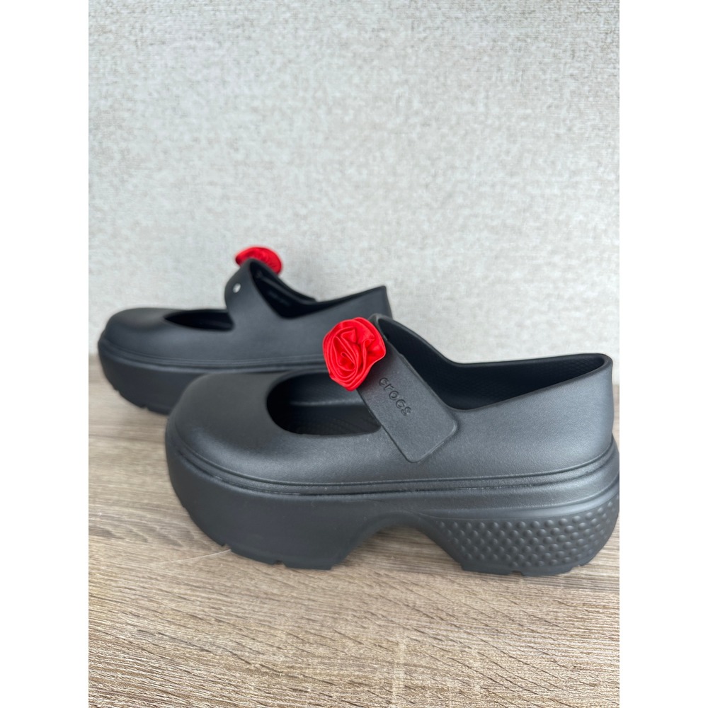 Crocs Stomp Mary Jane Woman's W10 M8 Black Rosette Platform Gothic Punk - Picture 3 of 10